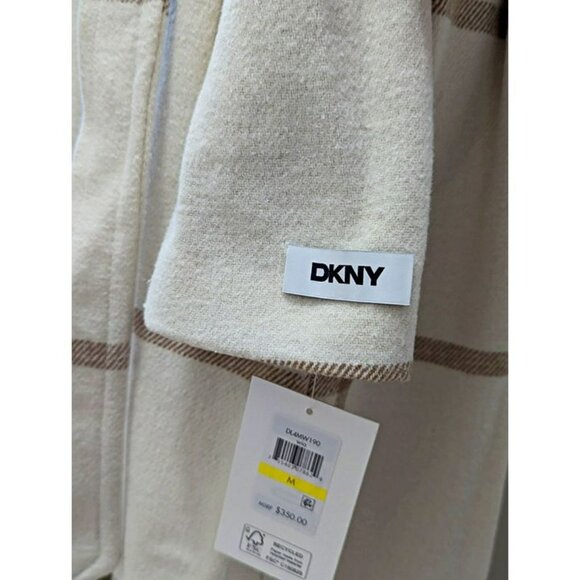 DKNY Women's Plaid Maxi Belted Notch Collar Coat Size M (MSRP $350) - Picture 5 of 9